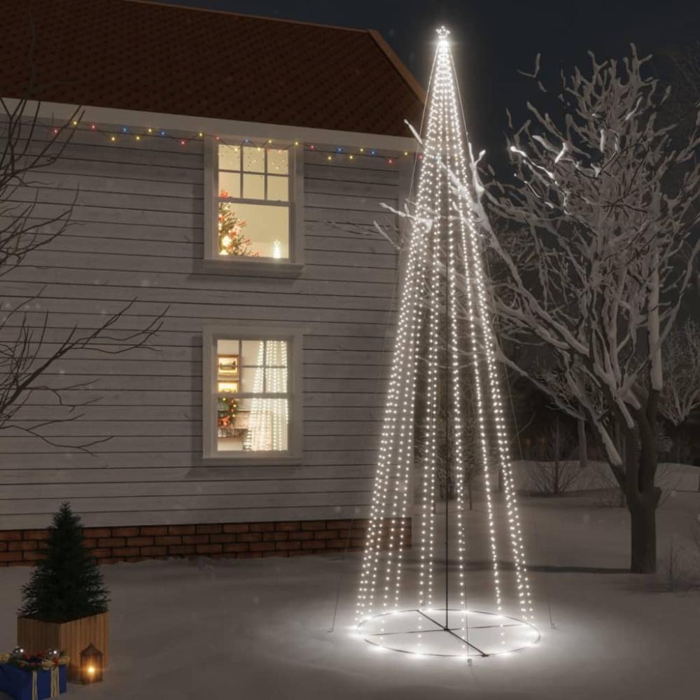 vidaXL LED-Weihnachtsbaum Kegelform Kaltweiß 1134 LEDs 230x800 cm 343499 Bild 1