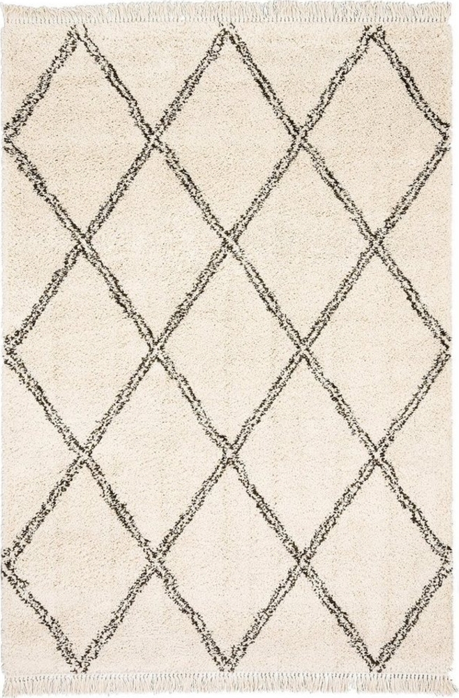 Pergamon Hochflor-Teppich Hochflor Langflor Shaggy Teppich Boho Rauten, Rechteckig, Höhe: 35 mm Bild 1