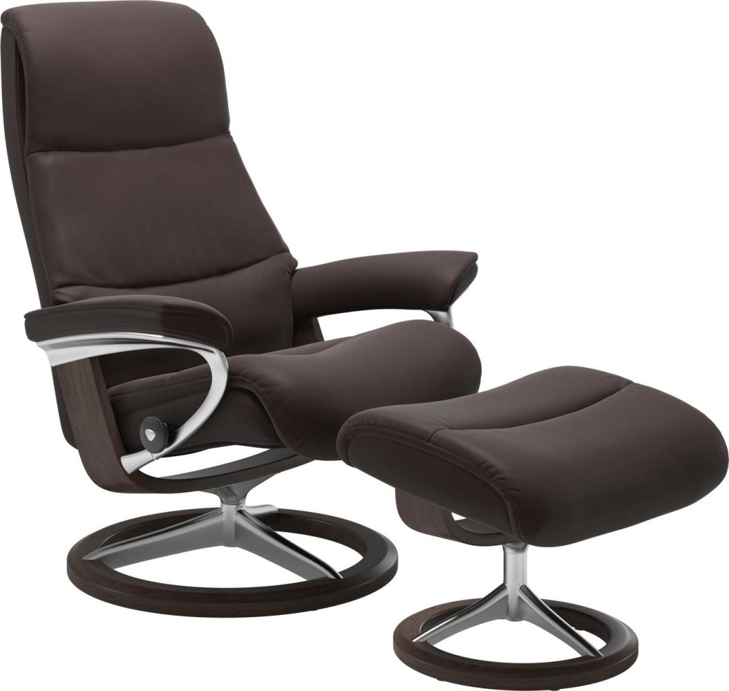 Stressless® Relaxsessel View (Set, Relaxsessel mit Hocker), mit Signature Base, Größe L,Gestell Wenge Bild 1