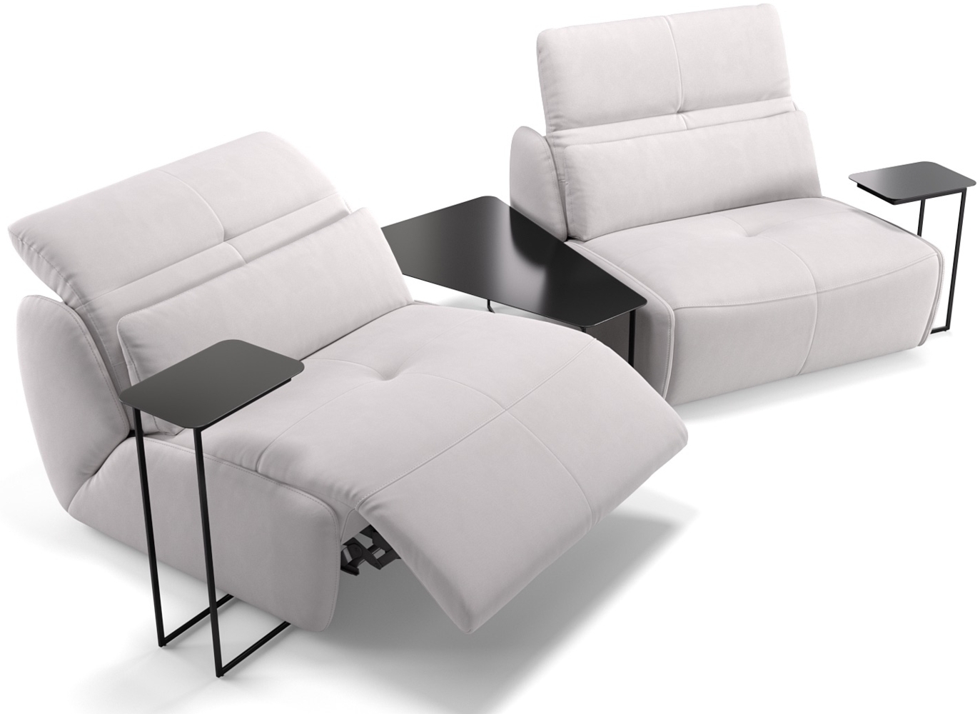 Sofanella Stoffcouch MODICA 2-Sitzer Stoffbezug Sofa in Weiß M: 248 Breite x 98 Tiefe Bild 1