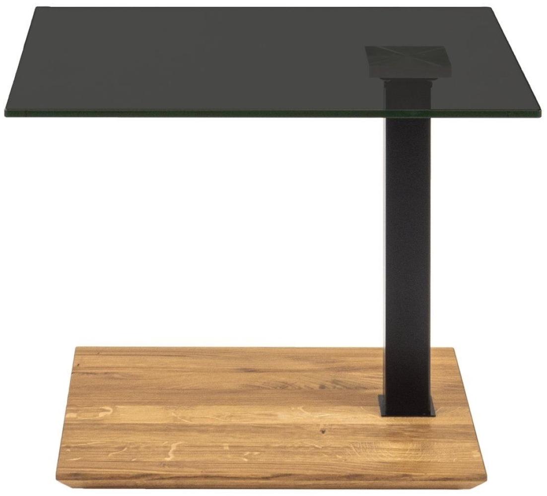 Beistelltisch eckig Catherine 55x47x47 Kaffeetisch Massivholz Schwarz/Parsolglas 16177 Bild 1