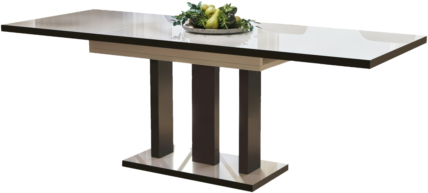 Esstisch "Appia Special" 130-210cm ausziehbar erweiterbar, für bis zu 8 Personen (Weiß Hochglanz) Bild 1