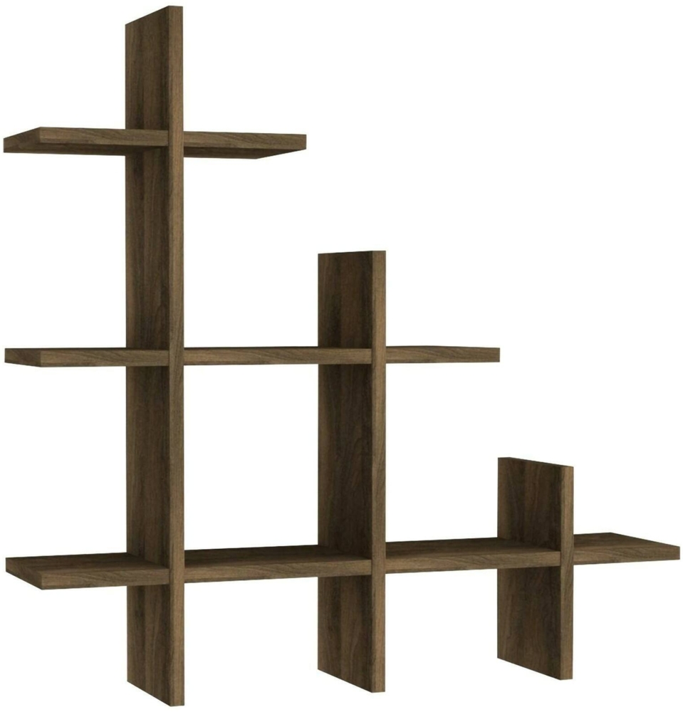 Dmora Regal Onil, Gestell, Wandregal, Mehrzweckregale, 82x18h80 cm, Nussbaum Bild 1