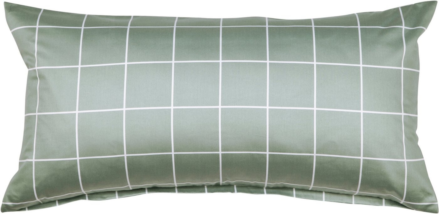 Janine Kissenbezug modernclassic 39025, Mako-Satin aus 100% Baumwolle, (2 Stück), mit Reißverschluss, in Gr. 40x80 oder 80x80 cm, mit Karos und Streifen Bild 1