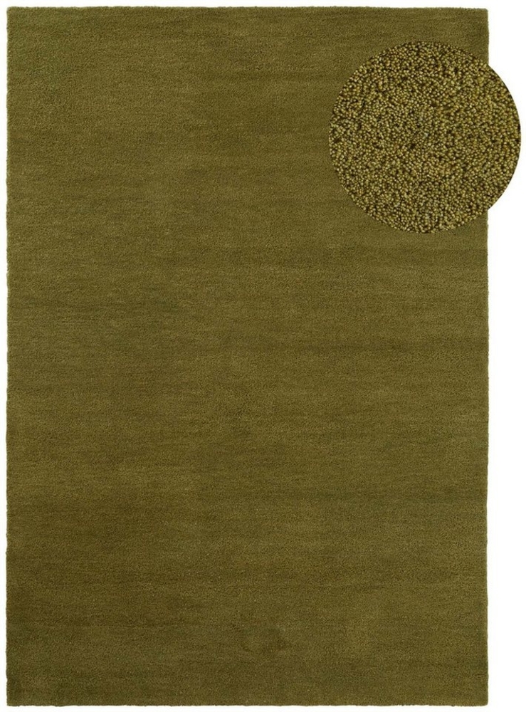 TaraCarpet Wollteppich TaraCarpet Gabbeh Georgia Teppich aus reiner Schurwolle handgearbeite, rechteckig, Höhe: 18 mm, Wollteppich Gabbeh Georgia grün Wohnzimmer Schlafzimmer ca 80x150 Bild 1