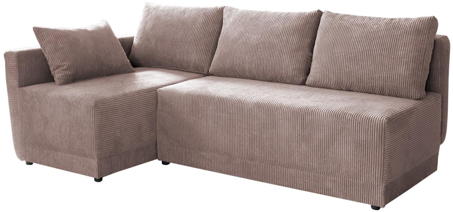 Ecksofa 'Zeles' Cord rosa Links Bild 1