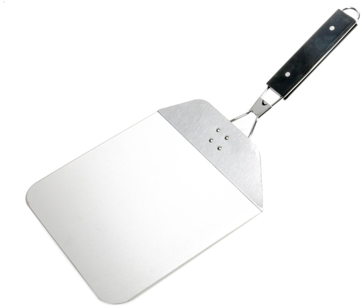 Alpina Pizzaschieber Pizzaheber klappbar, Pizzaschaufel Edelstahl-Blech und gummierter Handgriff Bild 1