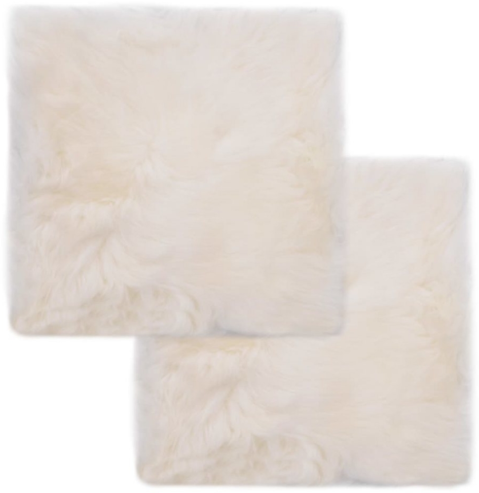 vidaXL Sitzkissen 2 Stk. Weiß 40x40 cm Echter Schafspelz 283885 Bild 1