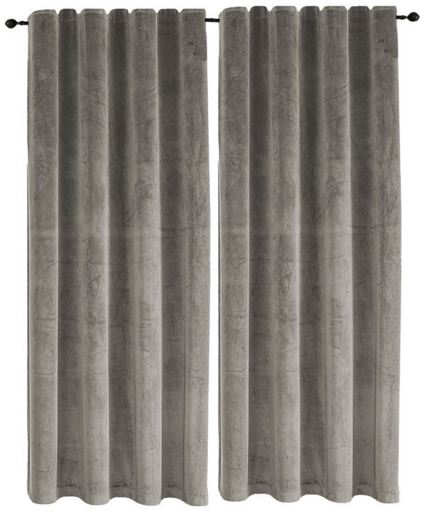 Haus und Deko Gardine Samt Vorhang 2er Set Kräuselband 140x175 cm Verdunkelungsvorhang Samt, Kräuselband (2 St), Polyester Bild 1