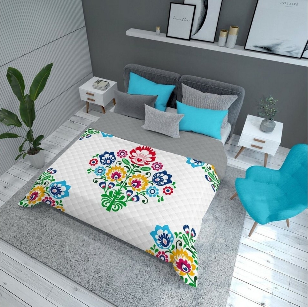 Detexpol Bettüberwurf Partnerdecke, Gesteppte Decke Tagesdecke Dekorativer Überwurf Ehe Liebe Familie Bild 1