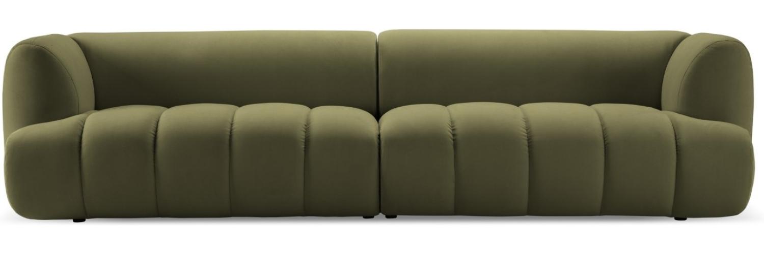 Micadoni Modulares Sofa Harry 4-Sitzer Samtstoff Hellgrün Bild 1