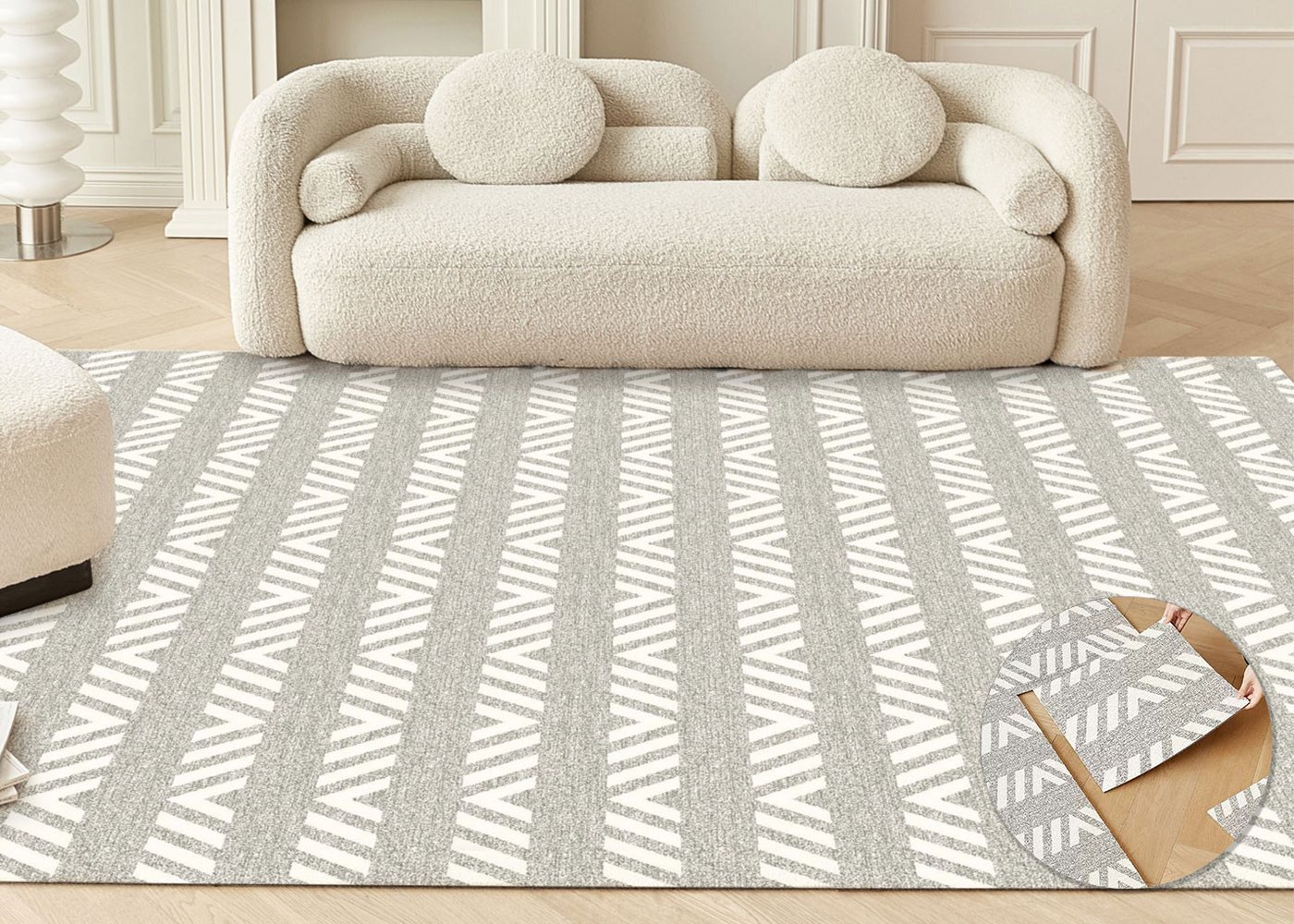 MULISOFT Teppich Abnehmbare Teppichfliesen, 6 Stück, Länge 120cm×Breite 80cm, Höhe: 9 mm, Extrem Rutschfest Teppichfliese,Robust & Strapazierfähig Bild 1