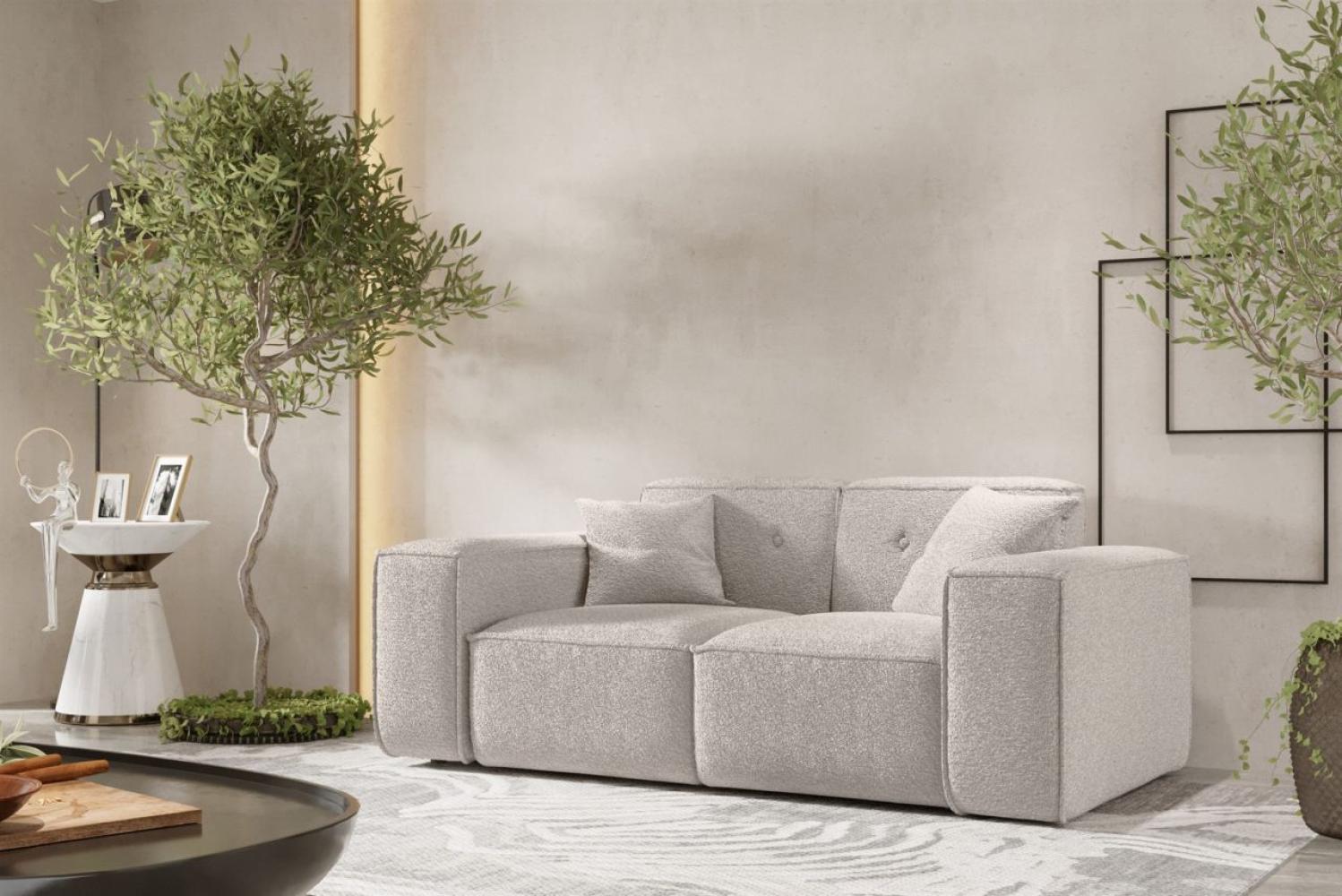 Sofa Designersofa CESINA 2-Sitzer in Stoff Ascot Bukla Creme Bild 1