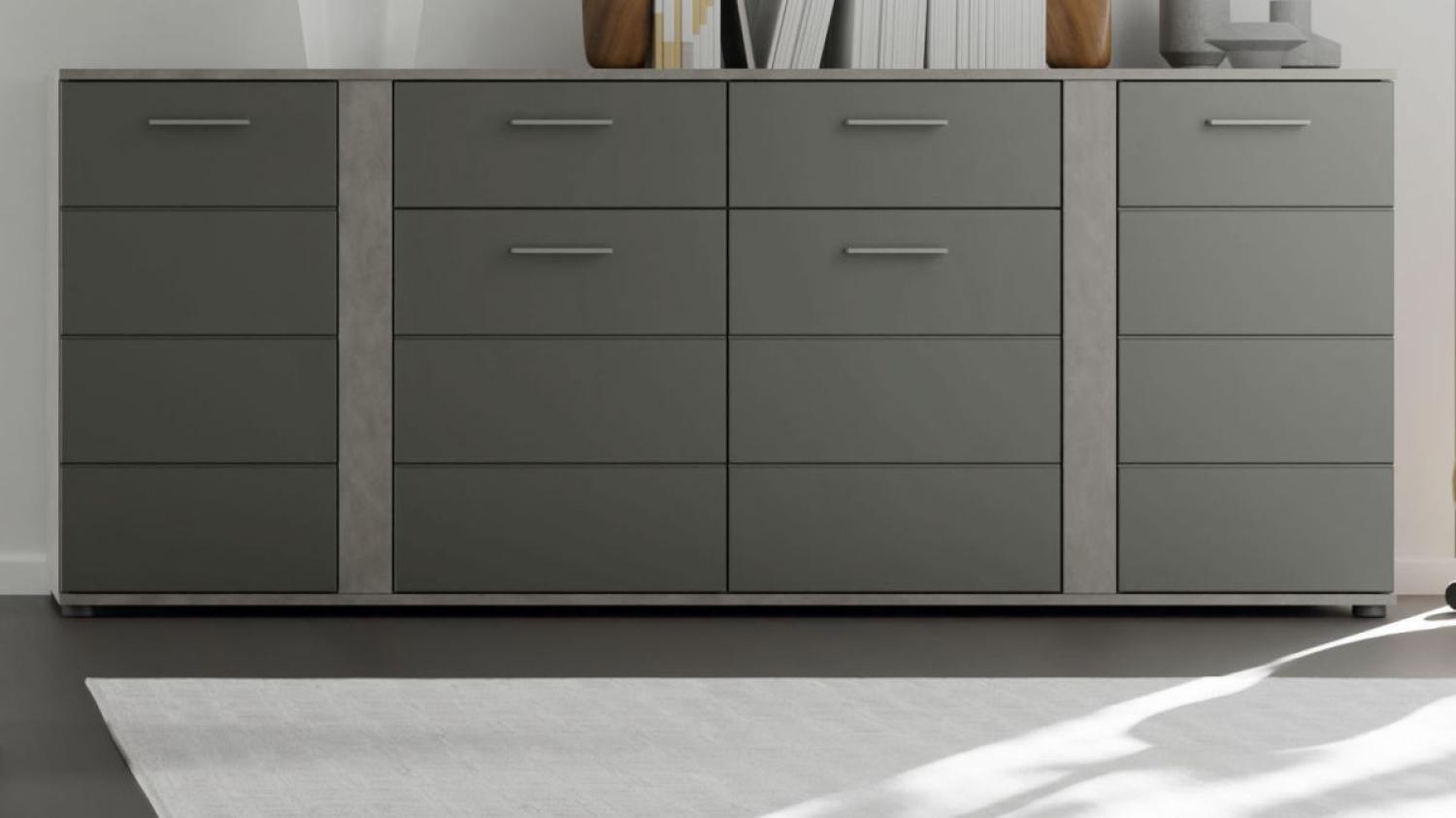 Sideboard Bailey in grau matt und Matera grau 200 cm Bild 1