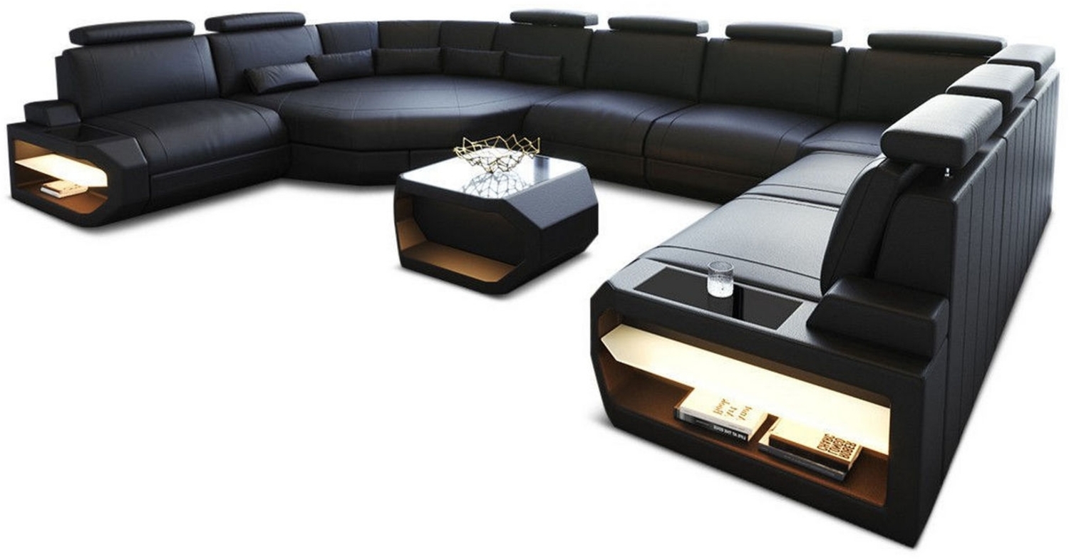 Sofa Dreams 'Asti U' Wohnlandschaft, 93 x 280 x 427 cm, Schwarz, Ledermix, Rechts Bild 1