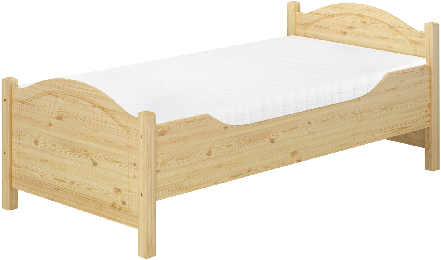 Seniorenbett extra hoch Rollrost Matratze 100x200 Massivholz Holzbett Gästebett 60.40-10FLM Bild 1