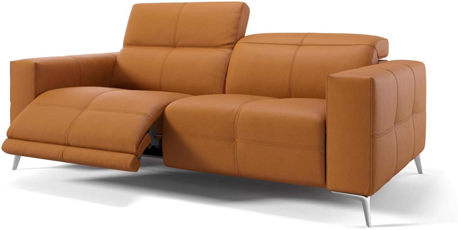 Sofanella 3-Sitzer MARBELLA Ledercouch Ledersofa Relaxsofa in Cognac Bild 1