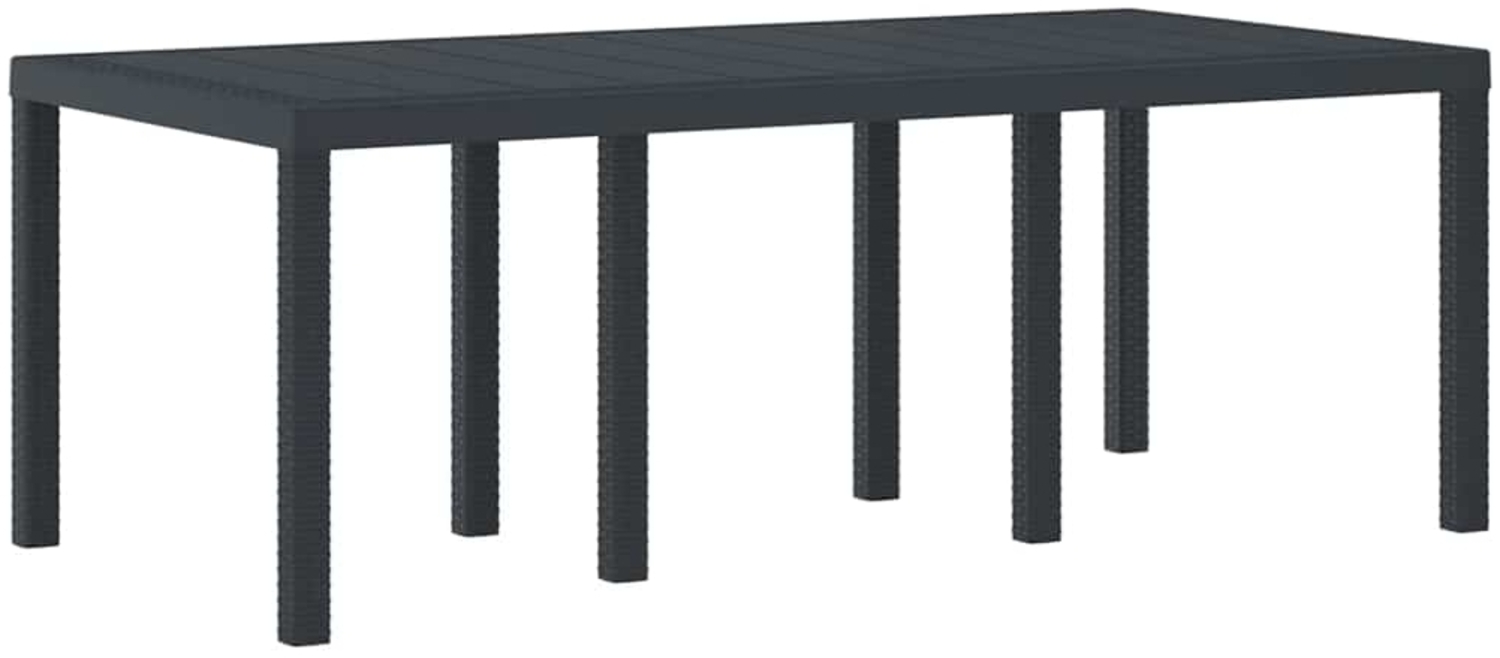 vidaXL Garten-Esstisch Anthrazit 200 x 100 x 73 cm Poly-Rattan 871688 Bild 1