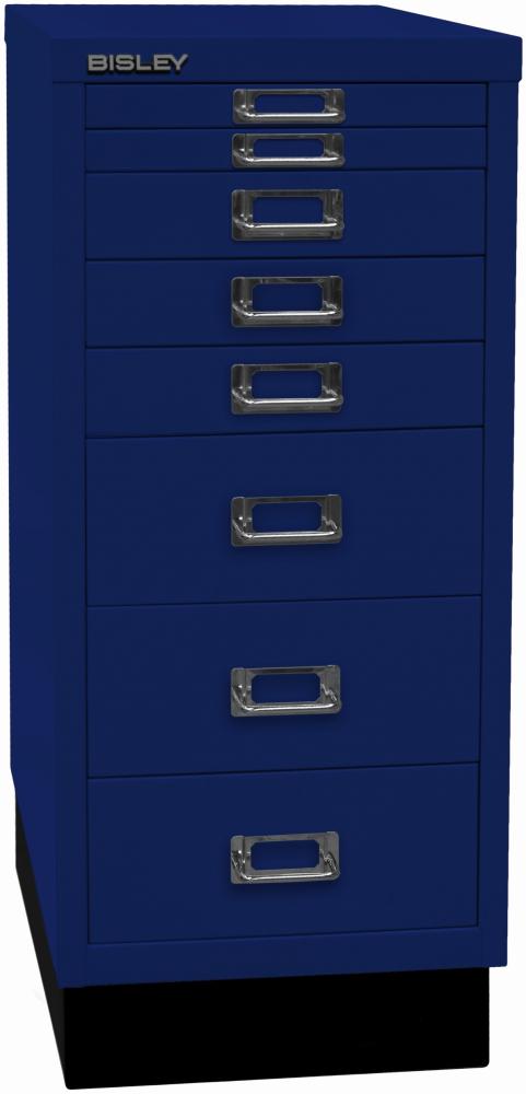 Bisley MultiDrawer™, 29er Serie mit Sockel, DIN A4, 8 Schubladen, Farbe oxfordblau Bild 1