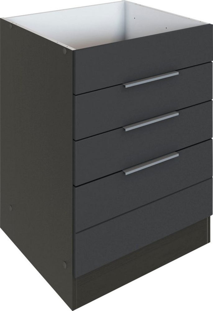 KOCHSTATION Kochfeldumbauschrank KS-Luhe 60 cm breit, hochwertige MDF-Fronten mit waagerechter Lisene Bild 1