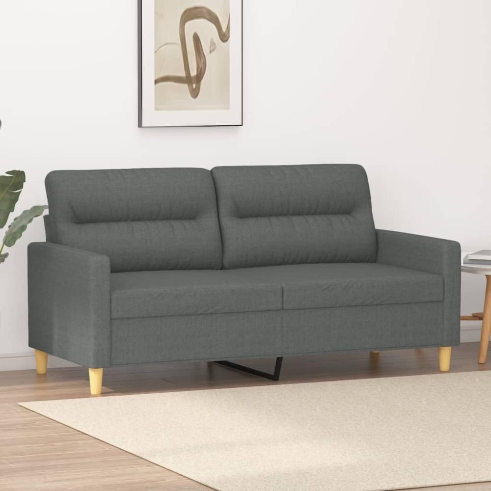 vidaXL 2-Sitzer-Sofa Dunkelgrau 140 cm Stoff 359236 Bild 1