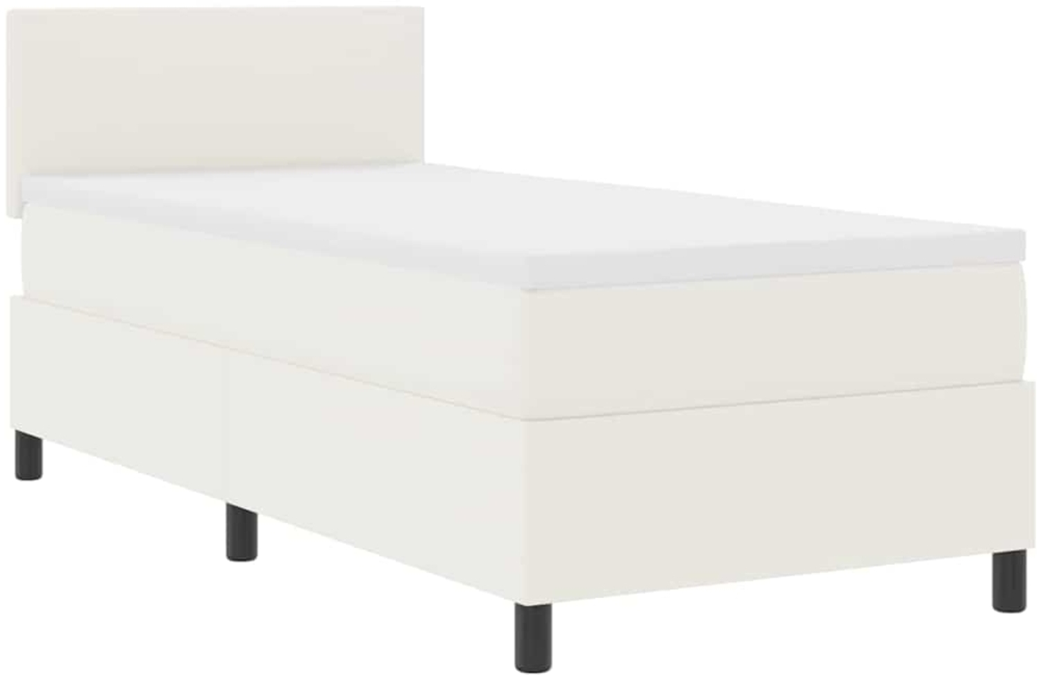vidaXL Boxspringbett Manuell Creme und Weiß 203 x 80 x 88 cm Cordstoff 3337489 Bild 1