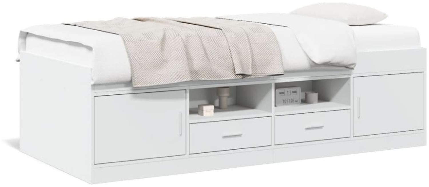 vidaXL Tagesbett mit Schubladen ohne Matratze Weiß 75x190 cm 3280258 Bild 1