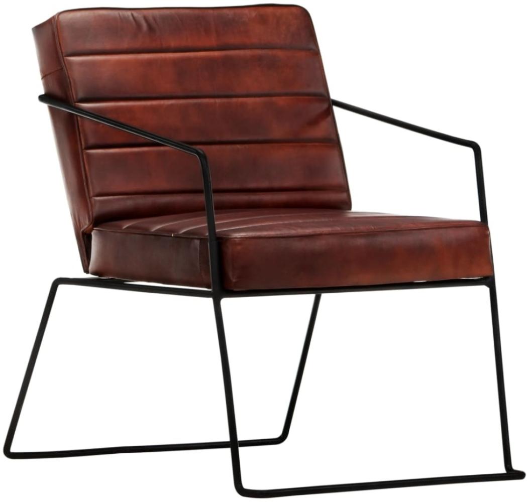 vidaXL Sessel Dunkelbraun Echtleder [284412] Bild 1