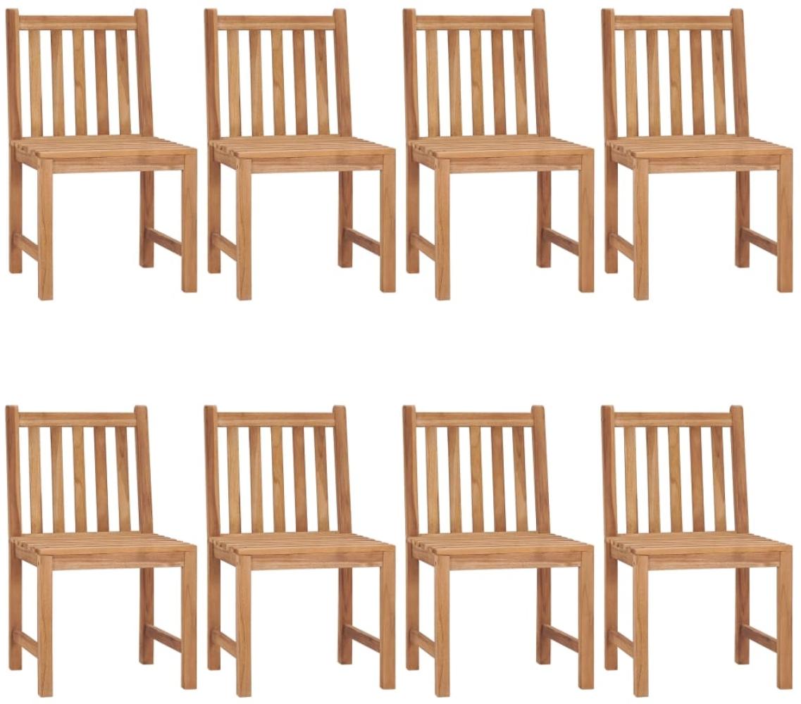 vidaXL Gartenstühle 8 Stk. mit Kissen Massivholz Teak 3073166 Bild 1