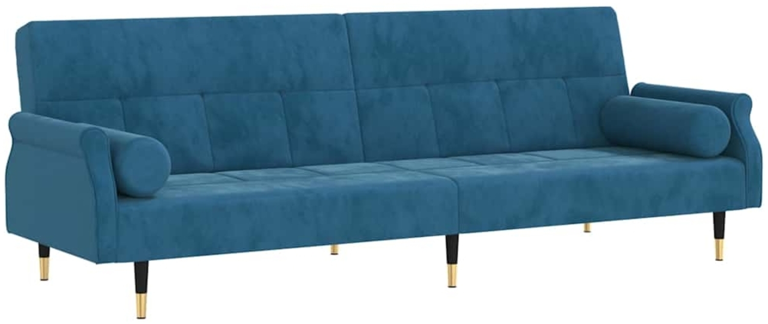 vidaXL Schlafsofa mit Kissen Blau Samt 351856 Bild 1