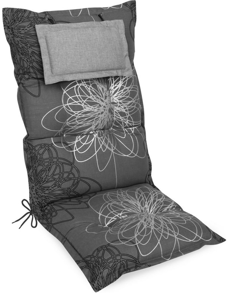 Herlag Hochlehnerauflage Ava Gartenstuhlauflage Hochlehner, abnehmbares Kopfpolster, 123x50x9cm, Gartenmöbelauflage 123x50x9cm, Kopfpolster Bild 1