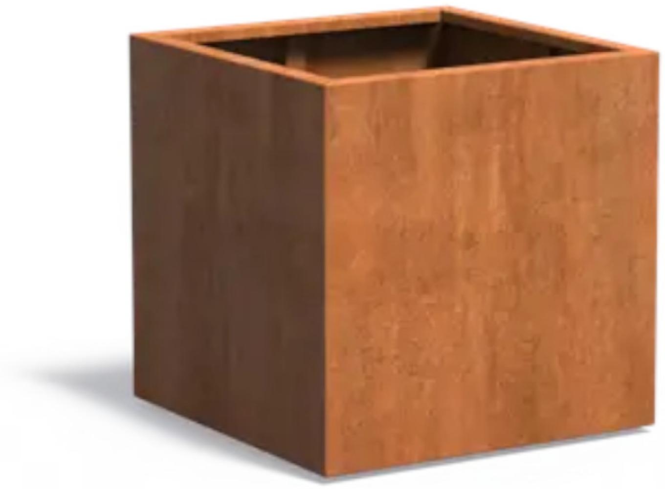 Adezz Pflanzgefäß Carrez Standard Quadrat aus Corten-Stahl Pflanzkübel Größe 80x80x80 cm Bild 1