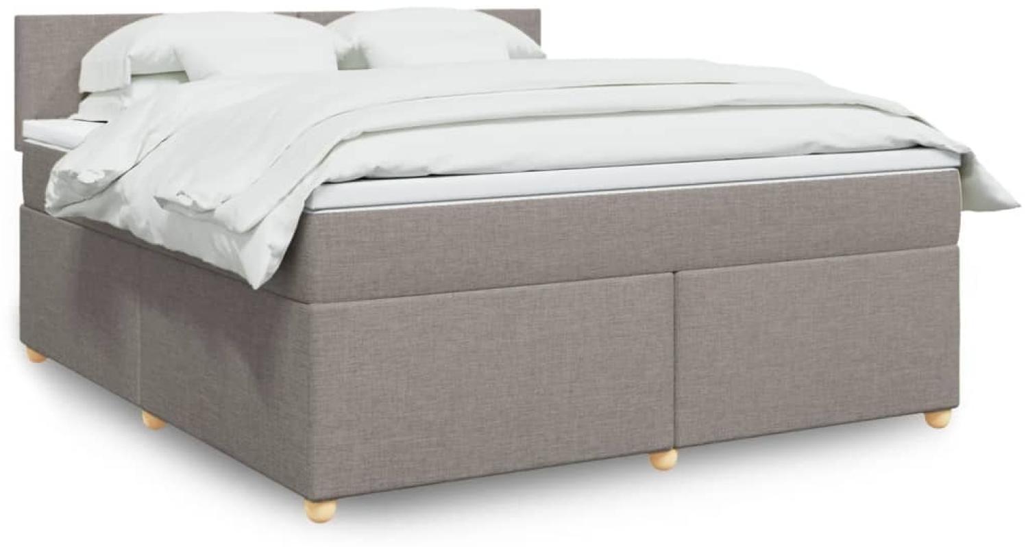 vidaXL Boxspringbett mit Matratze Taupe 180x200 cm Stoff 3289056 Bild 1