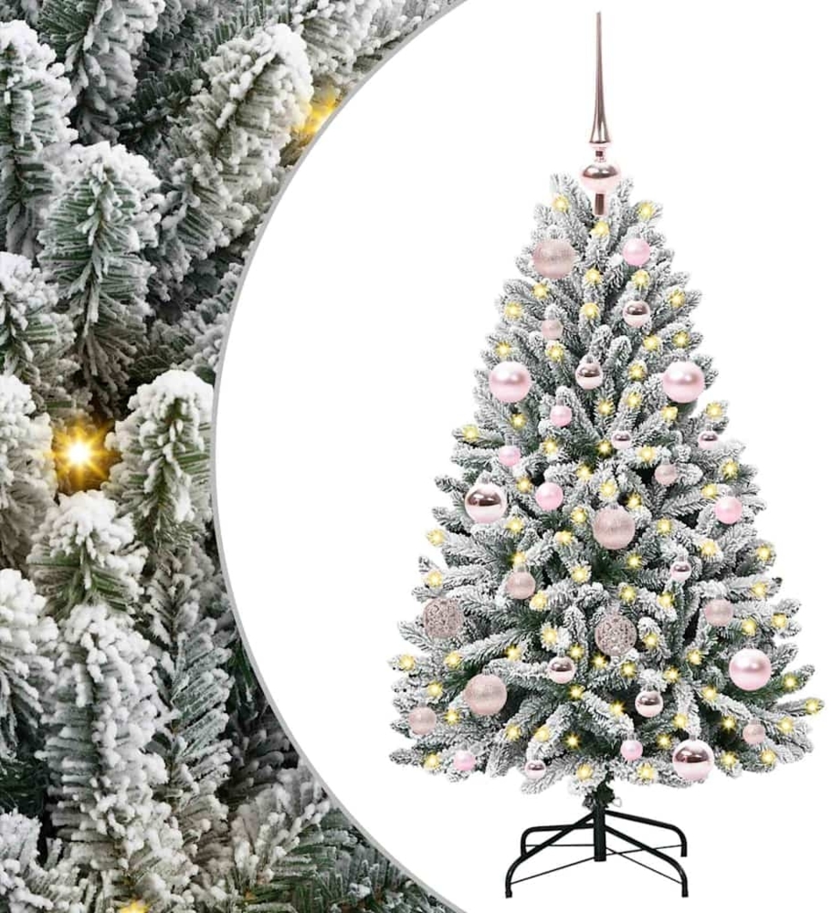 vidaXL Künstlicher Weihnachtsbaum Grün und Weiß 120 cm PVC und Metall 3395732 Bild 1