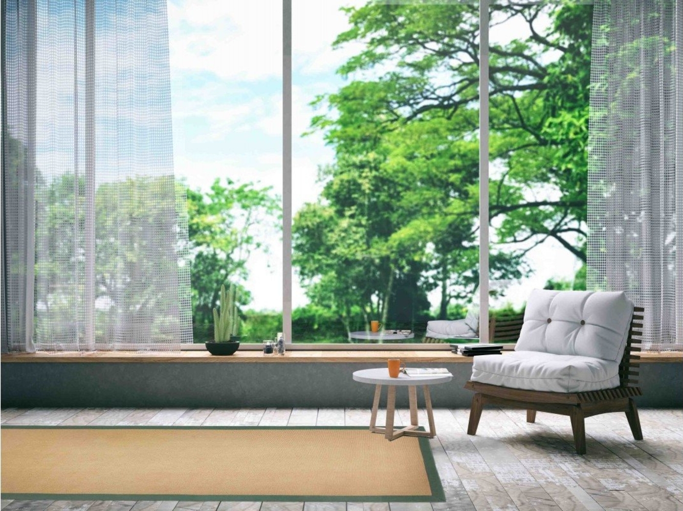 carpetfine Sisalteppich Sisal, auch als Läufer erhältlich, rechteckig, Höhe: 5 mm, mit farbiger Bordüre, Anti Rutsch Rückseite, viele Größen, Wohnzimmer Bild 1