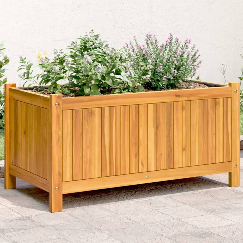 vidaXL Pflanzkübel mit Einlage 80x42x40 cm Massivholz Akazie 366435 Bild 1