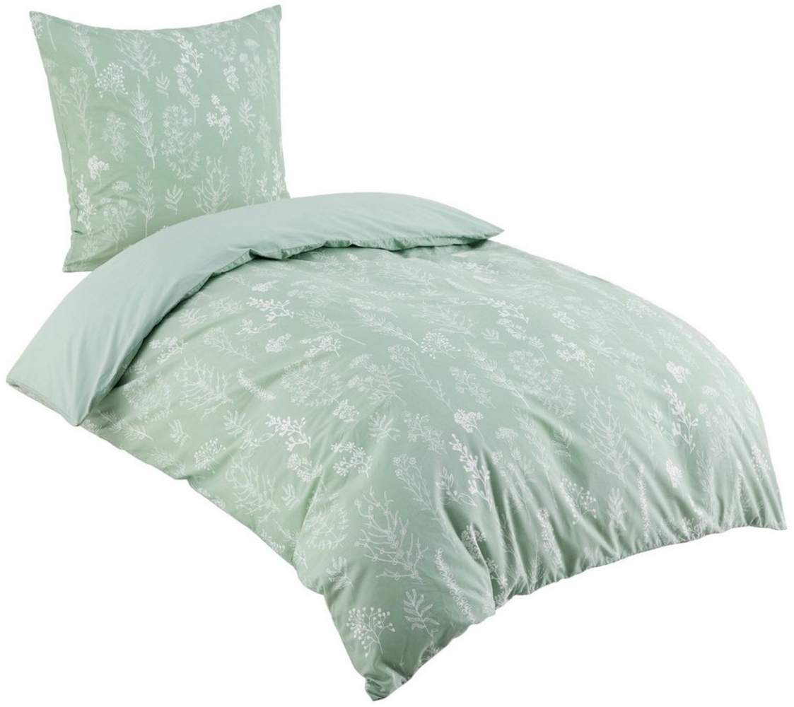 BEDSURE Wendebettwäsche mit Zweige-Design und Reißverschluss, ÖKO-TEX zertifiziert, 2 teilig, aus 100% natürlicher Baumwolle, mit 8 stabilen Eckbändchen Bild 1