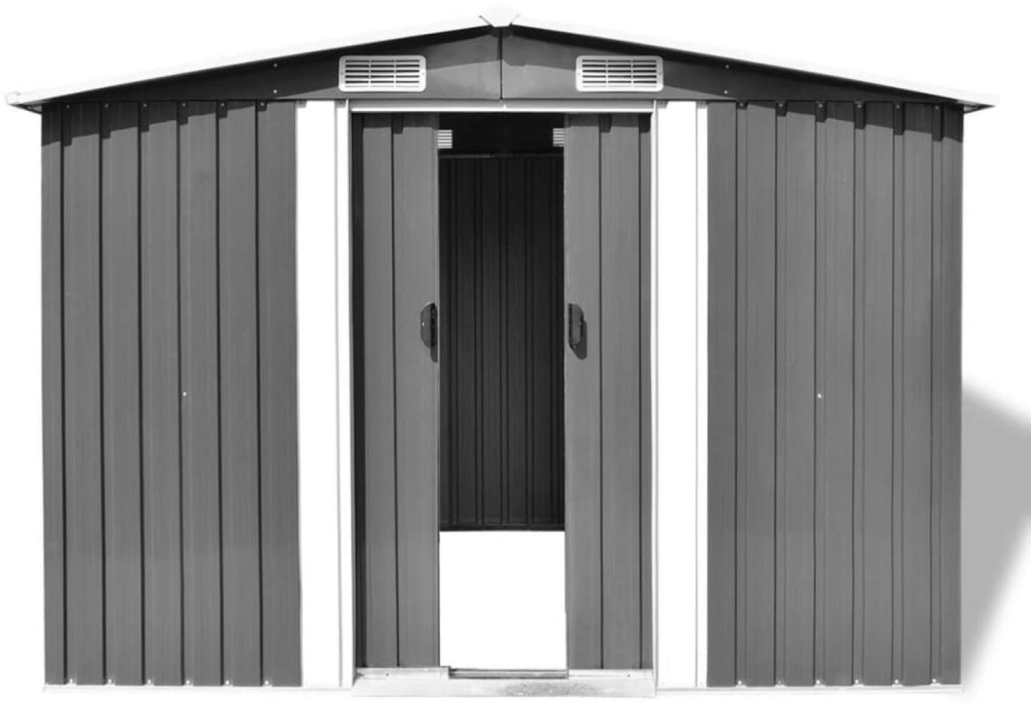 vidaXL Gartenschuppen Grau Metall 257 x 205 x 178 cm 42907 Bild 1