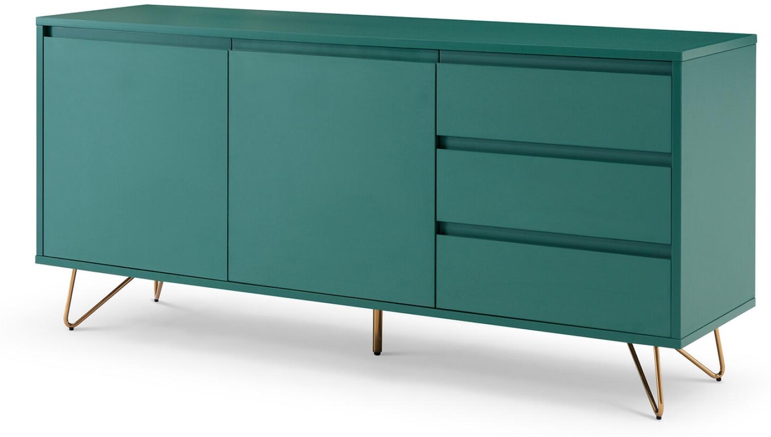 Sideboard MDF/Metall Grün 150x40x70 cm Bild 1