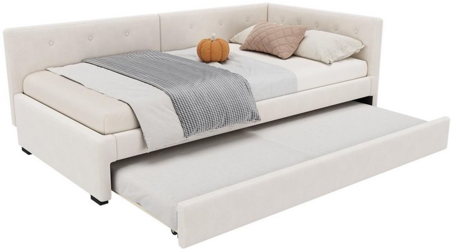 Flieks Daybett, Tagesbett Schlafsofa Polsterbett 90x200cm mit Ausziehbett 90x190cm Bild 1