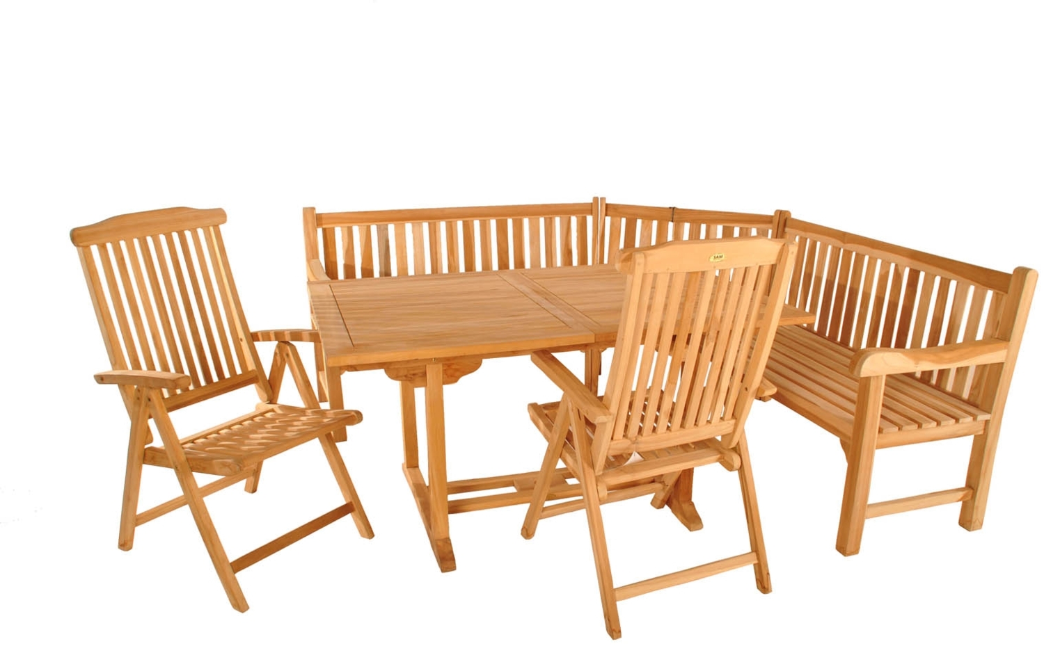 Gartenmöbel Set 4tlg mit Eckbank Teak Gartentisch ausziehbar 120-170 cm MADERA/ARUBA 52009269 Bild 1