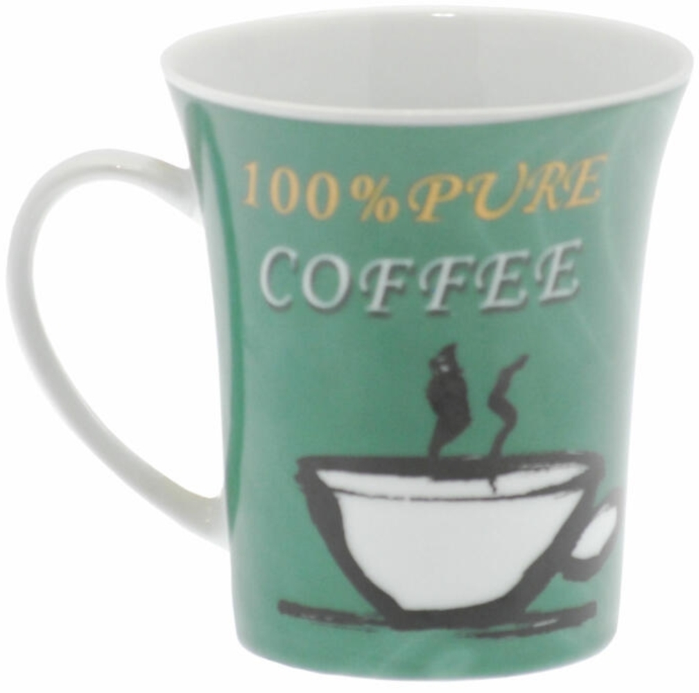 Kaffeebecher 100% Pure Coffee Kaffee Becher Kaffeetasse Porzellan Grün 250 ml Bild 1