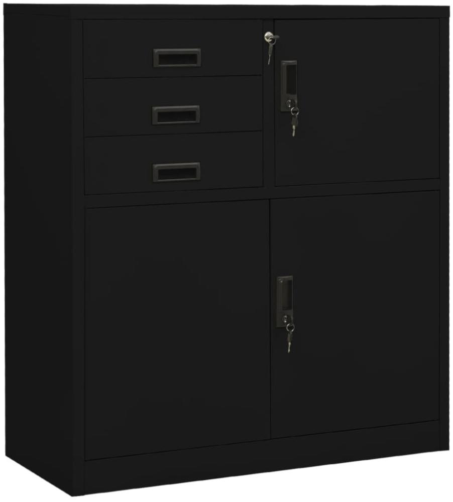 vidaXL Büroschrank Schwarz 90x40x102 cm Stahl [336407] Bild 1