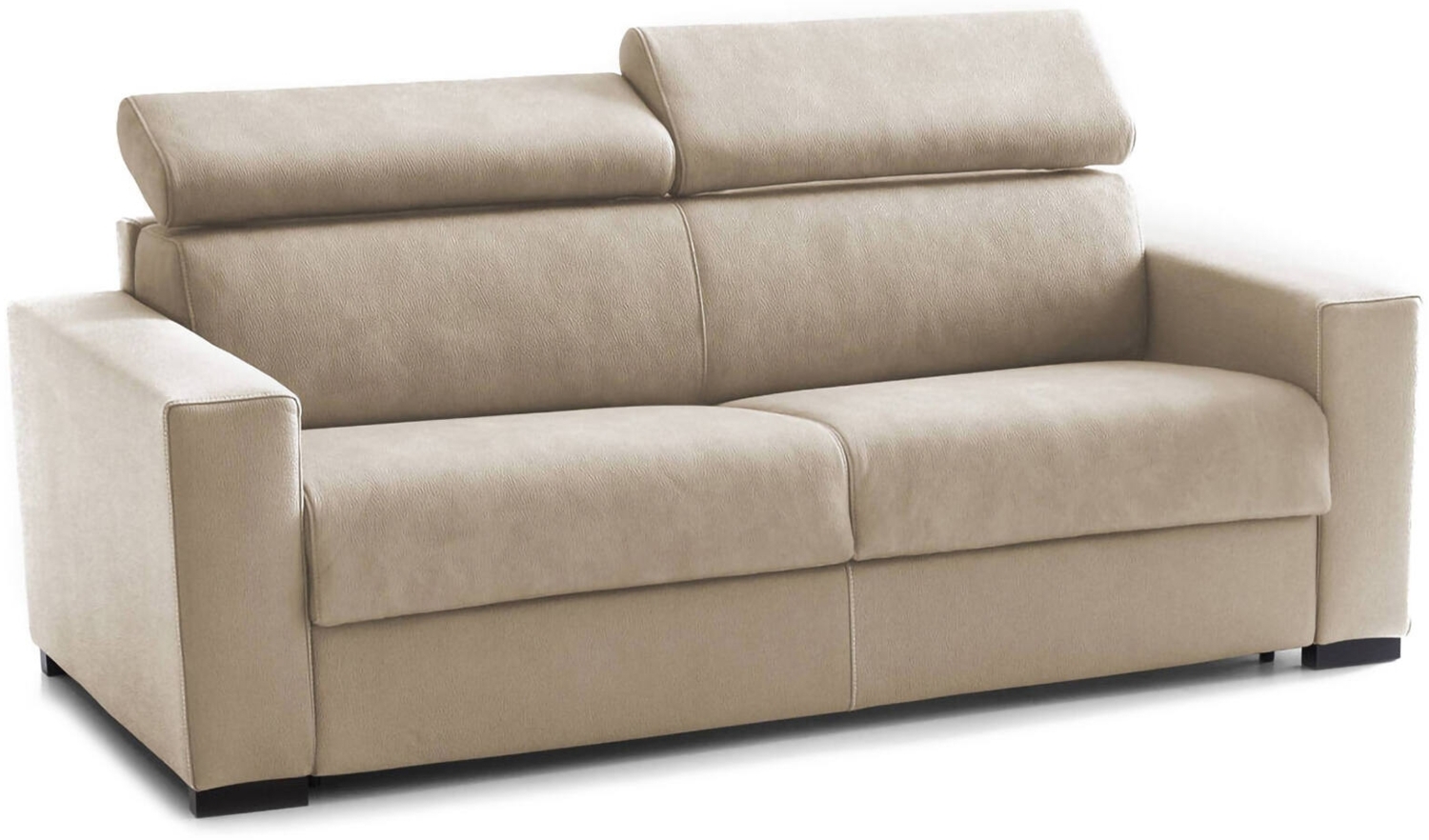 Dmora 2-Sitzer Schlafsofa Aieie, Wohnzimmersofa mit drehbarer Öffnung, verstellbare Kopfstützen und schmale Armlehnen, 100 % Made in Italy, 180 x 95 x 85 cm, Beige Bild 1