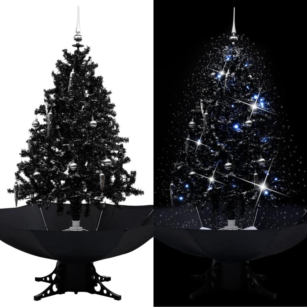 vidaXL Schneiender Weihnachtsbaum mit Schirmfuß Schwarz 140 cm PVC 289932 Bild 1