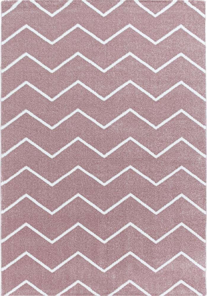 Kurzflor Teppich Roberto rechteckig - 200x290 cm - Rosa Bild 1