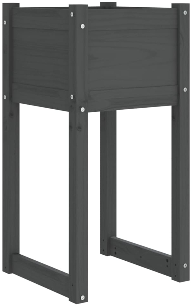 vidaXL Pflanzkübel Grau 40x40x81 cm Massivholz Kiefer 822126 Bild 1