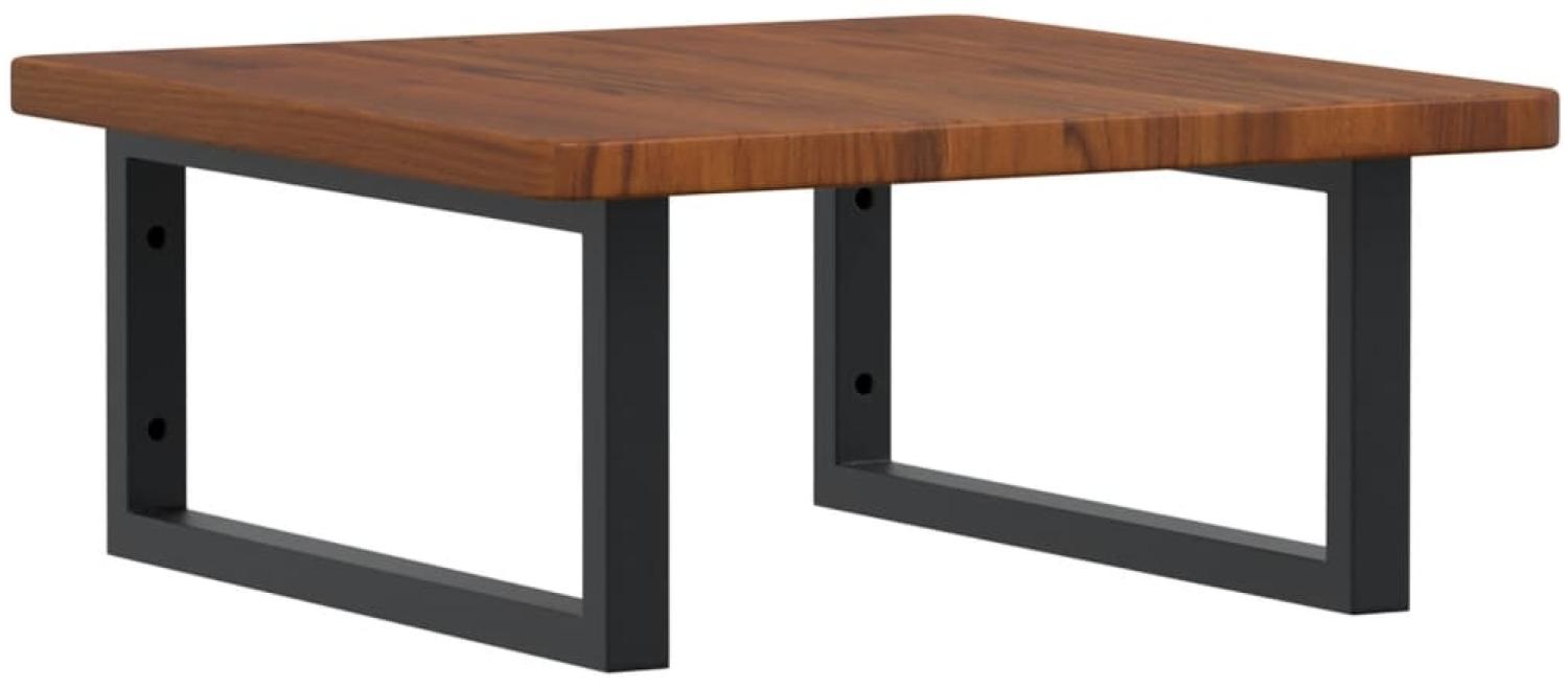 vidaXL Waschtischplatte mit Halterung Stahl und Massivholz Eiche 3302401 Bild 1