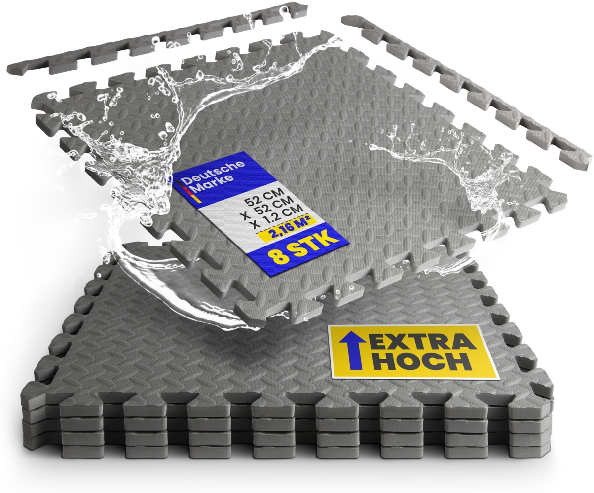 Pool-Bodenschutzmatte, Unterlegmatte zum Schutz ihres Pools, 8 Stück ( 50x50x0,4 cm ) - 2m² - Robustes Stecksystem beliebig erweiterbar Anthrazit 52x52cm (8 Stück - 2,16m²) Extradick Bild 1