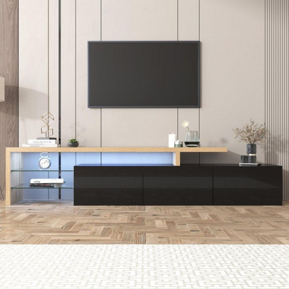 HAUSS SPLOE TV-Schrank TV-Lowboards TV Schrank Fernsehschrank TV-Tisch (LED-Beleuchtung, praktischer Stauraum) modernes Design Bild 1